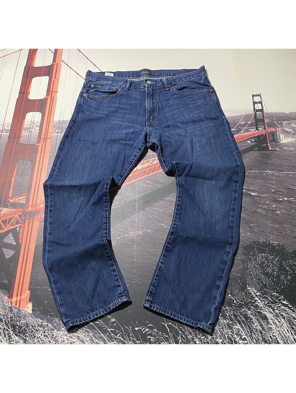 Polo Ralph Lauren Jeans Mens Size 35x30 Varick Slim Straight Blue Denim